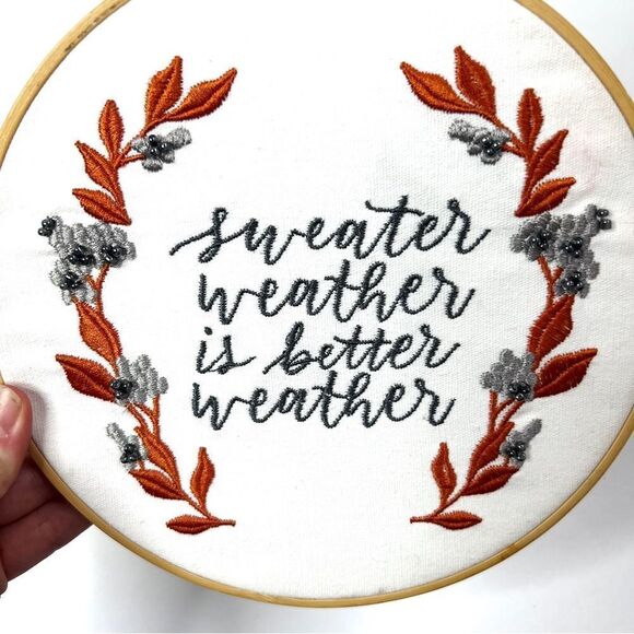 Autumn Sweater Weather Embroidery Hoop Decor - Picture 2 of 6